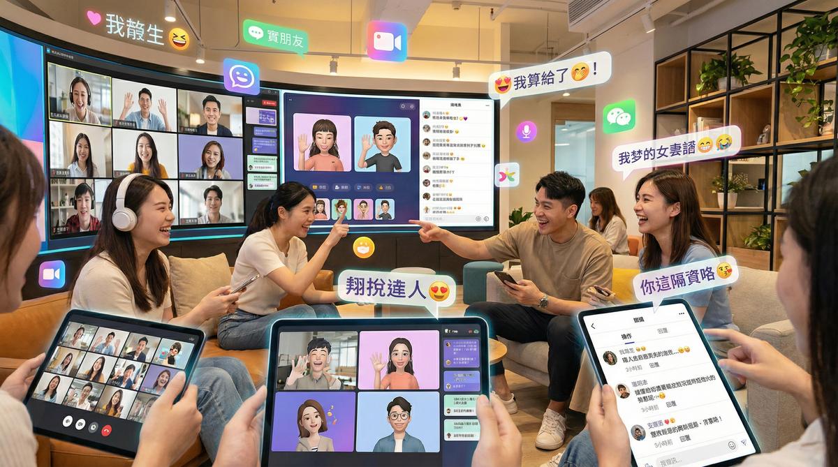 黑丝甜心社区互动场景